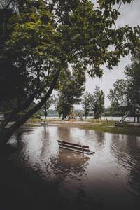 Hochwasser in Passau (Spielplatz an der Ortsspitze) ©Tim Kurzweg